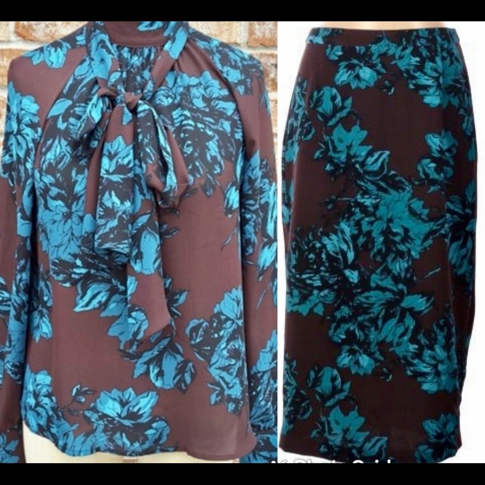 Floral Two Piece Skirt Set